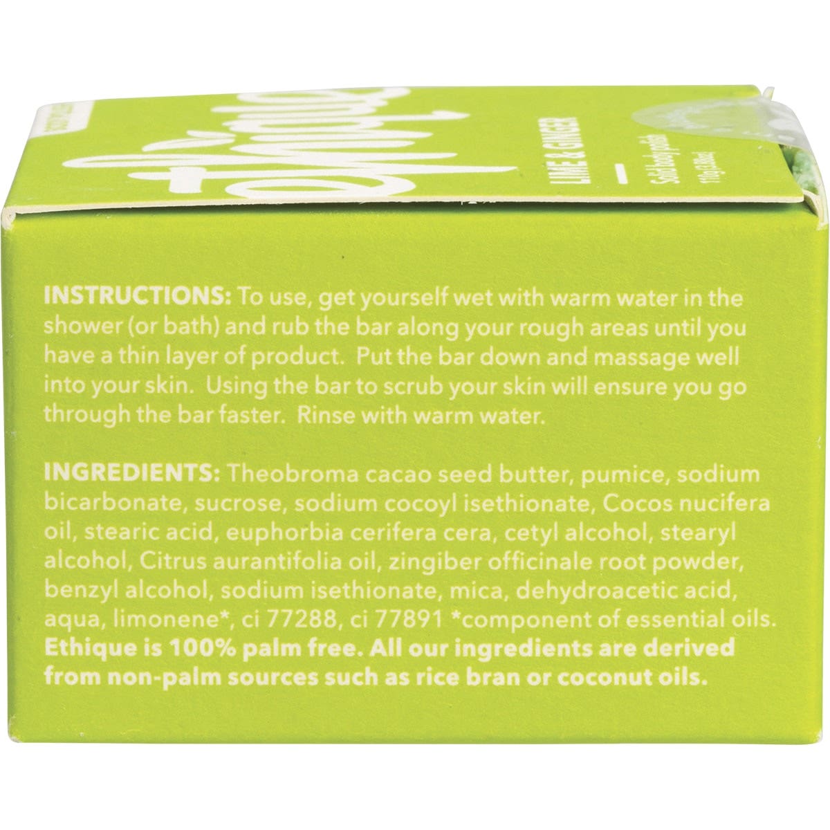 ETHIQUE Solid Body Polish Bar Lime & Ginger 110g