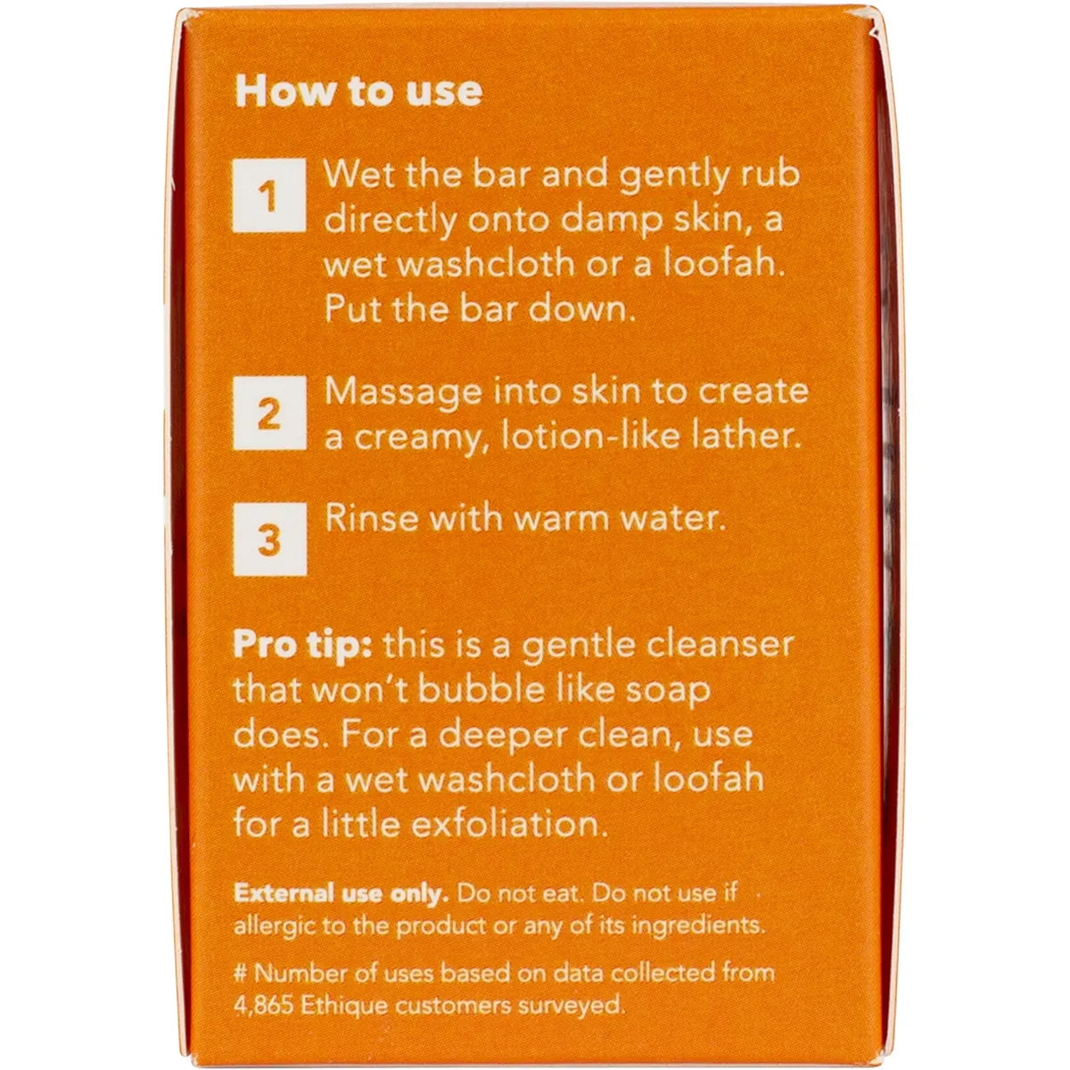 ETHIQUE Solid Cream Body Cleanser Orange & Vanilla 105g