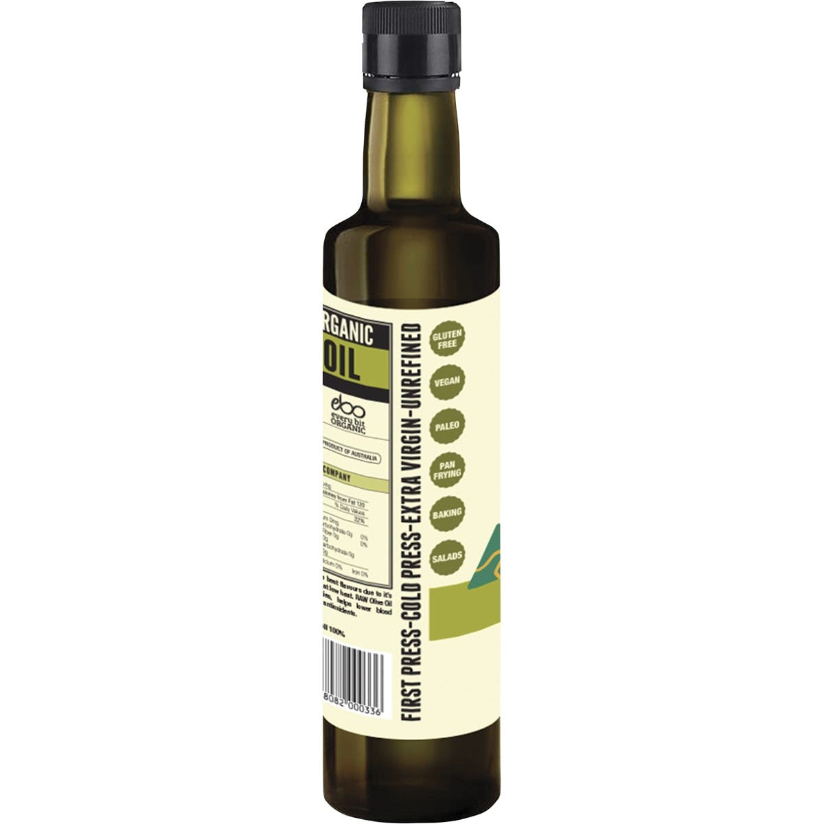 EVERY BIT ORGANIC RAW Olive Oil Cold Pressed - Extra Virgin 500ml