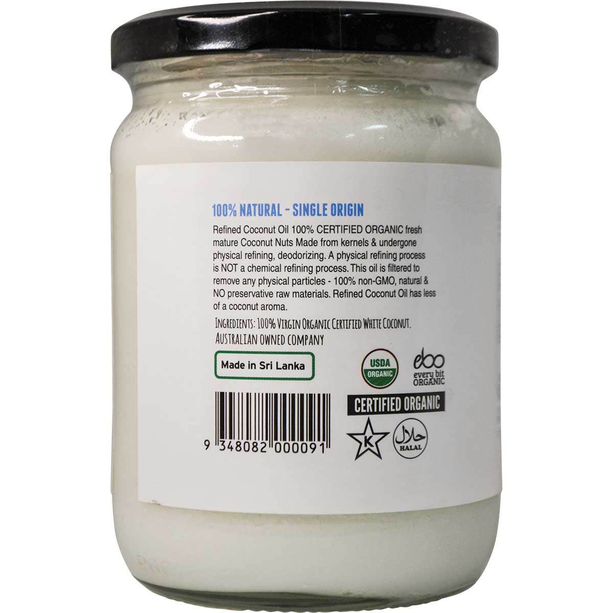 EVERY BIT ORGANIC Coconut Oil Virgin & Unrefined 500ml
