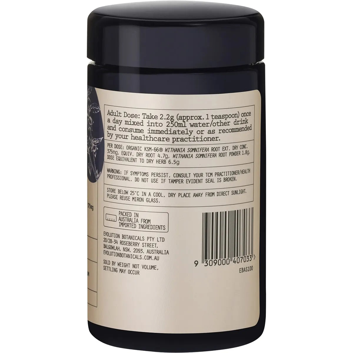 EVOLUTION BOTANICALS Ashwagandha Tonic Herbs 100g