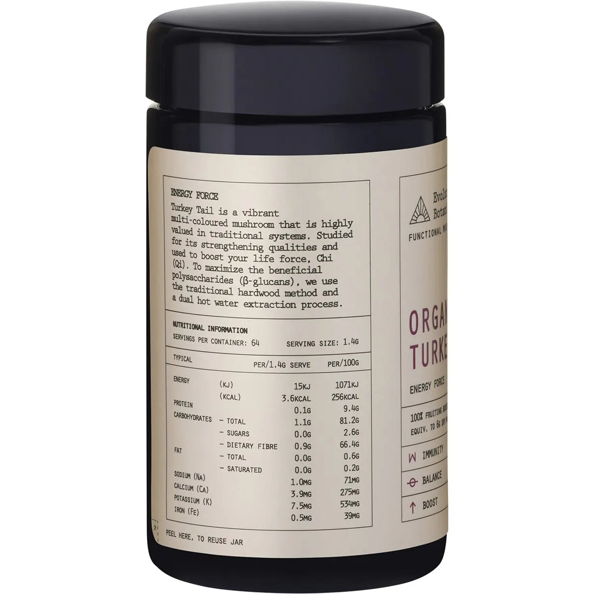 EVOLUTION BOTANICALS Organic Turkey Tail Energy Force 90g