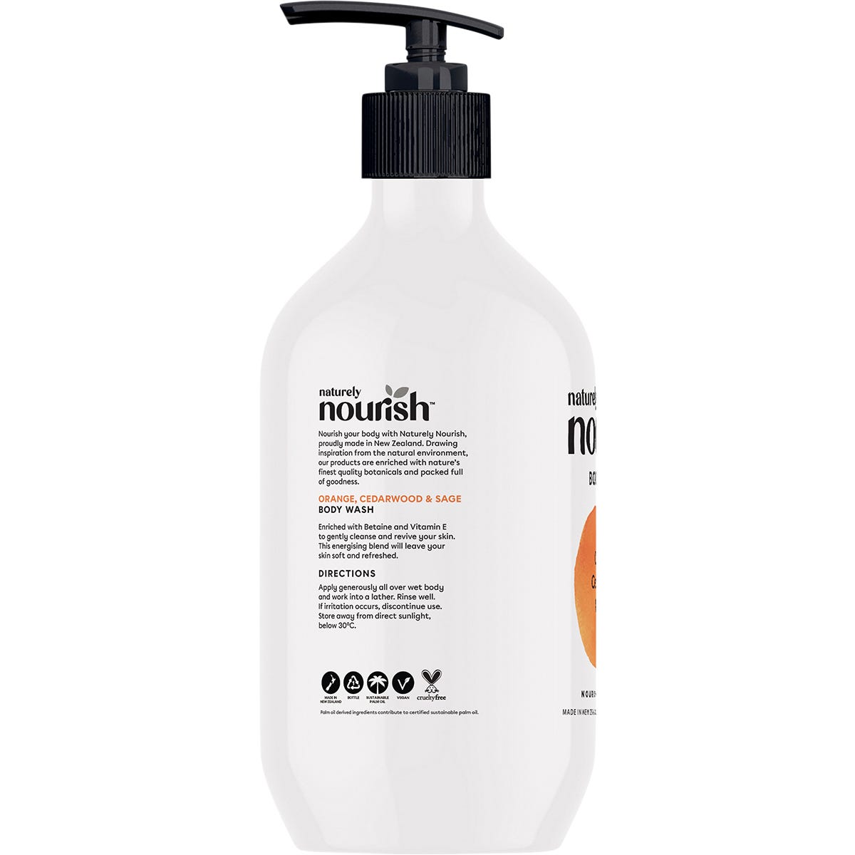 Naturely Nourish Body Wash Orange, Cedarwood & Sage 1L