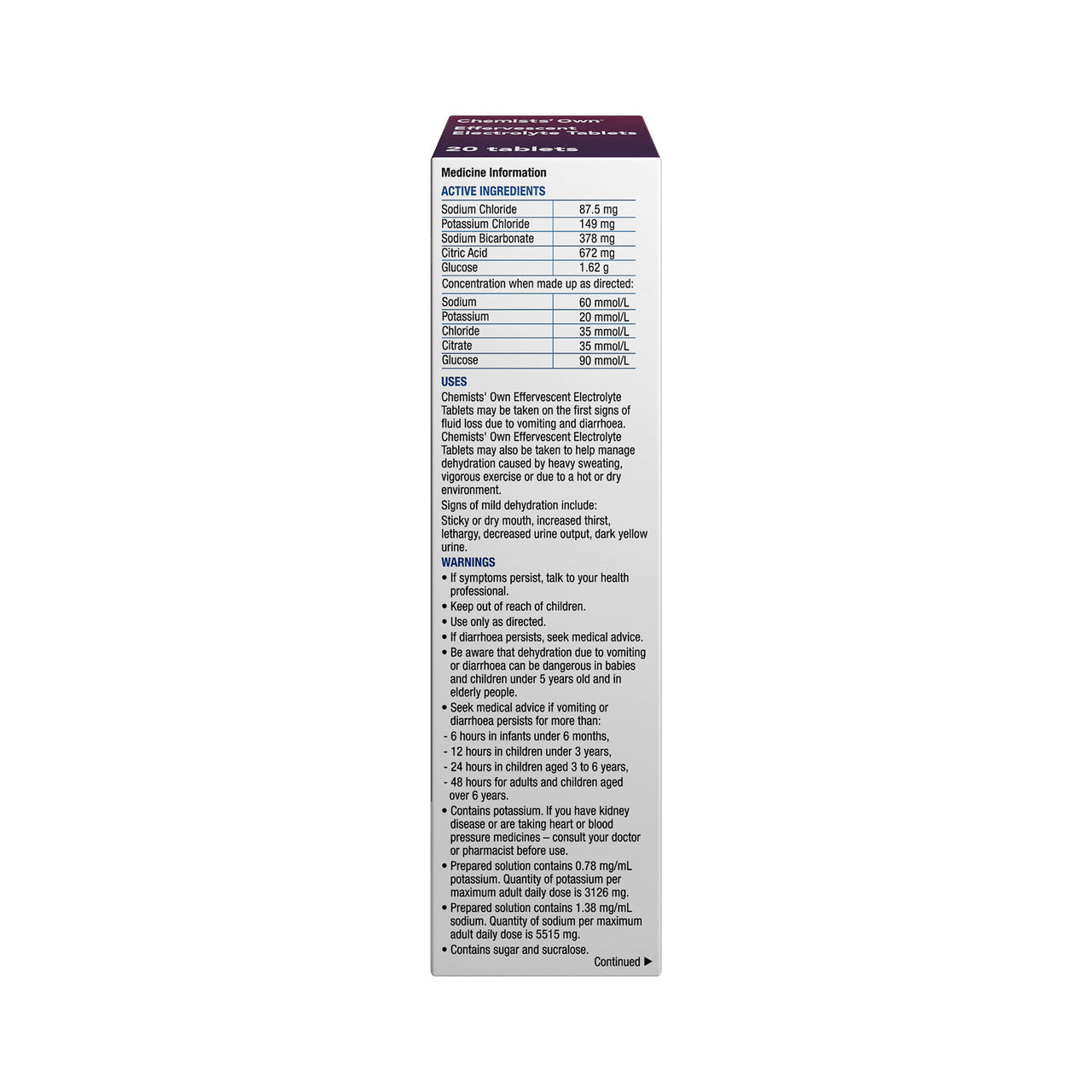 Chemists' Own Effervescent Electrolyte Apple Blackcurrant 20 Tablets