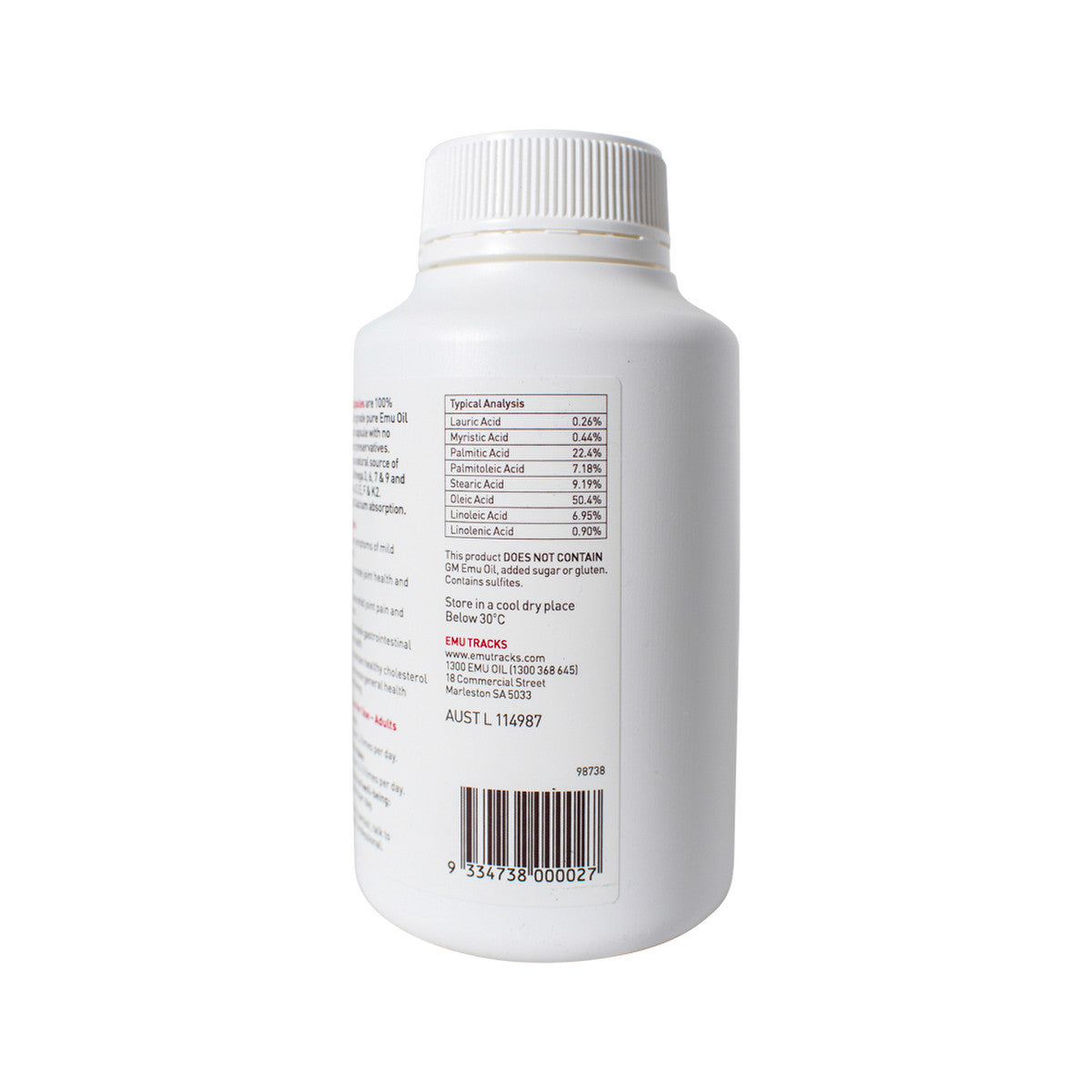 Emu Tracks Emu Oil 750mg Capsules 250c