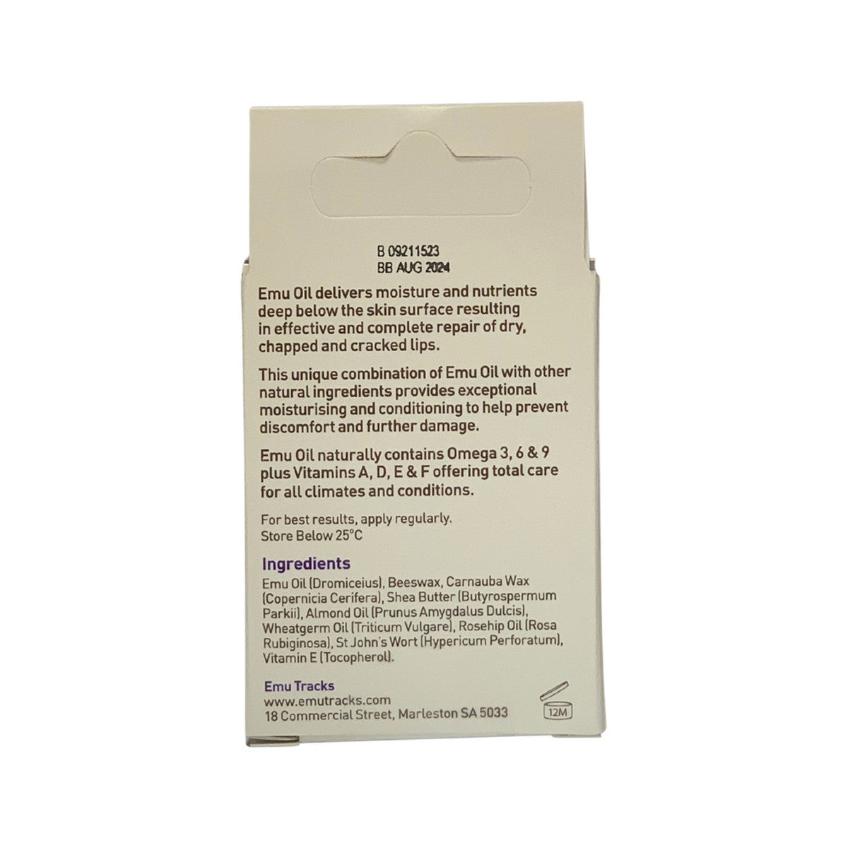 Emu Tracks Emu Oil Lip Balm Unflavoured 4.5g