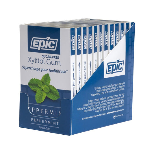 Epic Xylitol (Sugar-Free) Gum Peppermint 12 Piece Blister Pack x 12