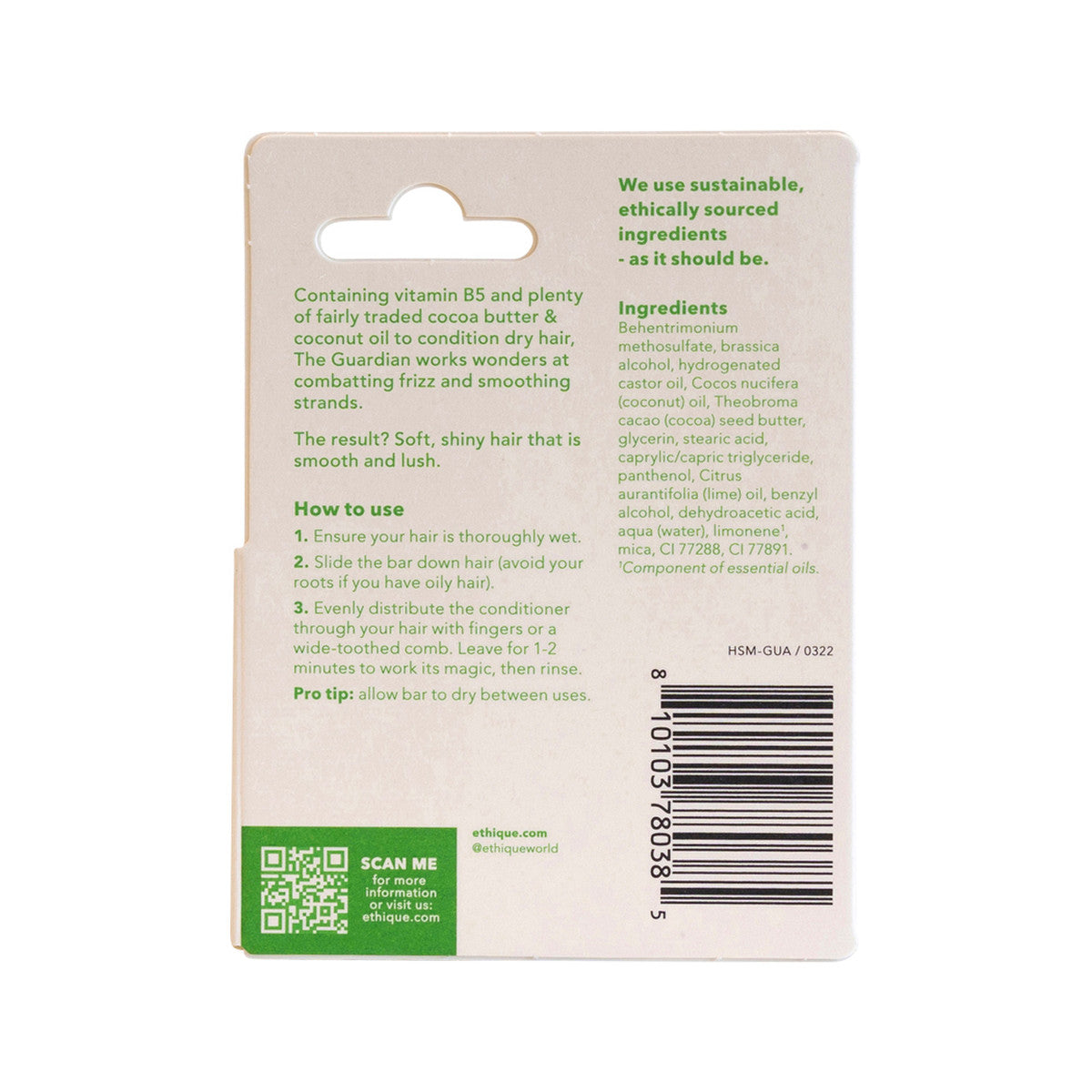 Ethique Bar Conditioner Nourishing Solid The Guardian (For Balanced To Dry Hair) 15g