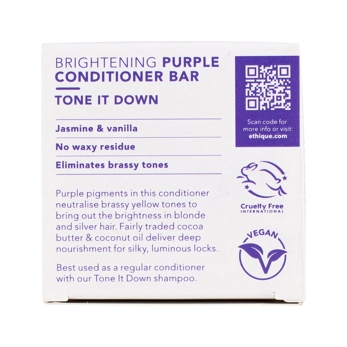 ETHIQUE Solid Conditioner Bar Tone It Down - Purple 60g