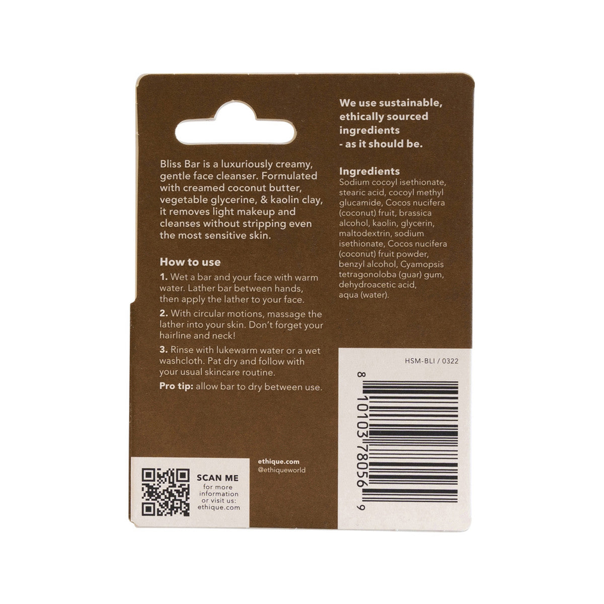 Ethique Bar Face Cleanser Gentle Solid Bliss Bar (For Balanced To Dry Skin) 15g