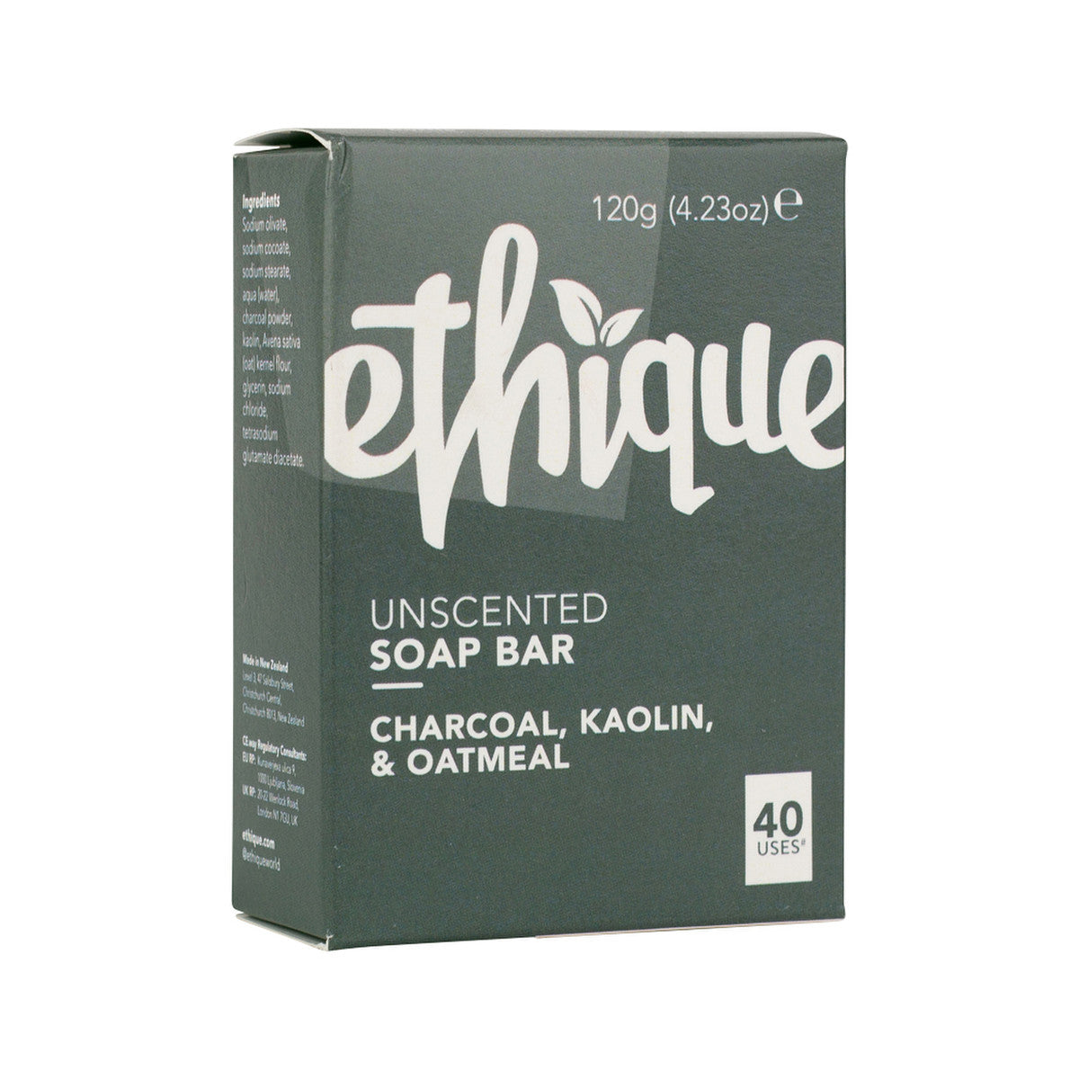 ETHIQUE Solid Bodywash Bar Charcoal, Kaolin & Oatmeal 120g