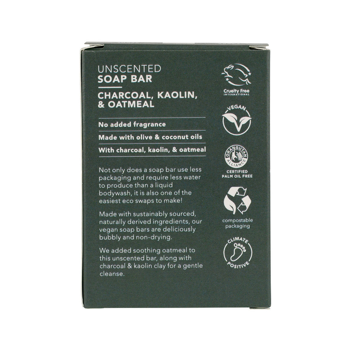 ETHIQUE Solid Bodywash Bar Charcoal, Kaolin & Oatmeal 120g
