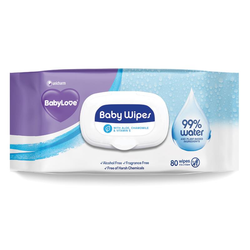 Babylove Water Wipes 80 Pack