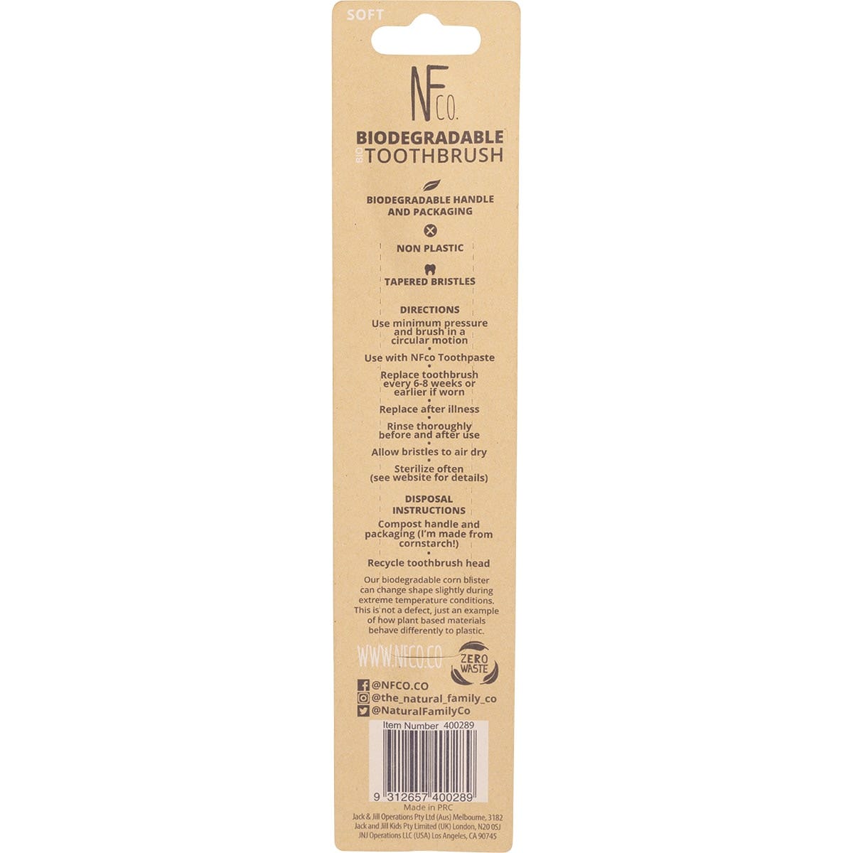 The Natural Family Co. Bio Toothbrush Pastel Mixed [Bulk Buy 8 Units]