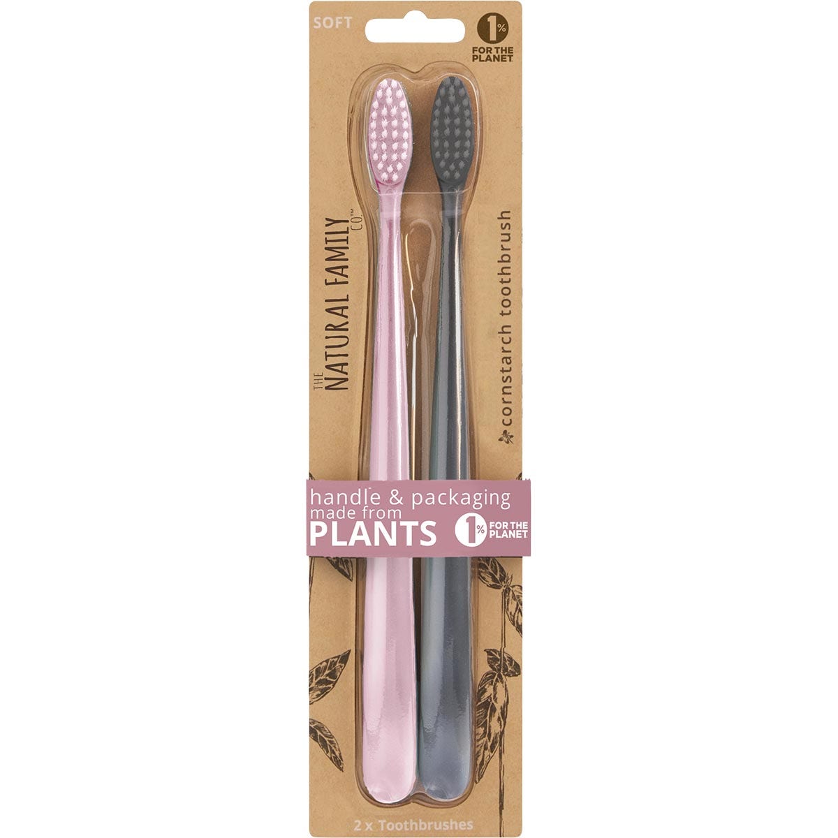 NFCO. Bio Toothbrush (Twin Pack) Soft - Assorted Colours 8x2pk