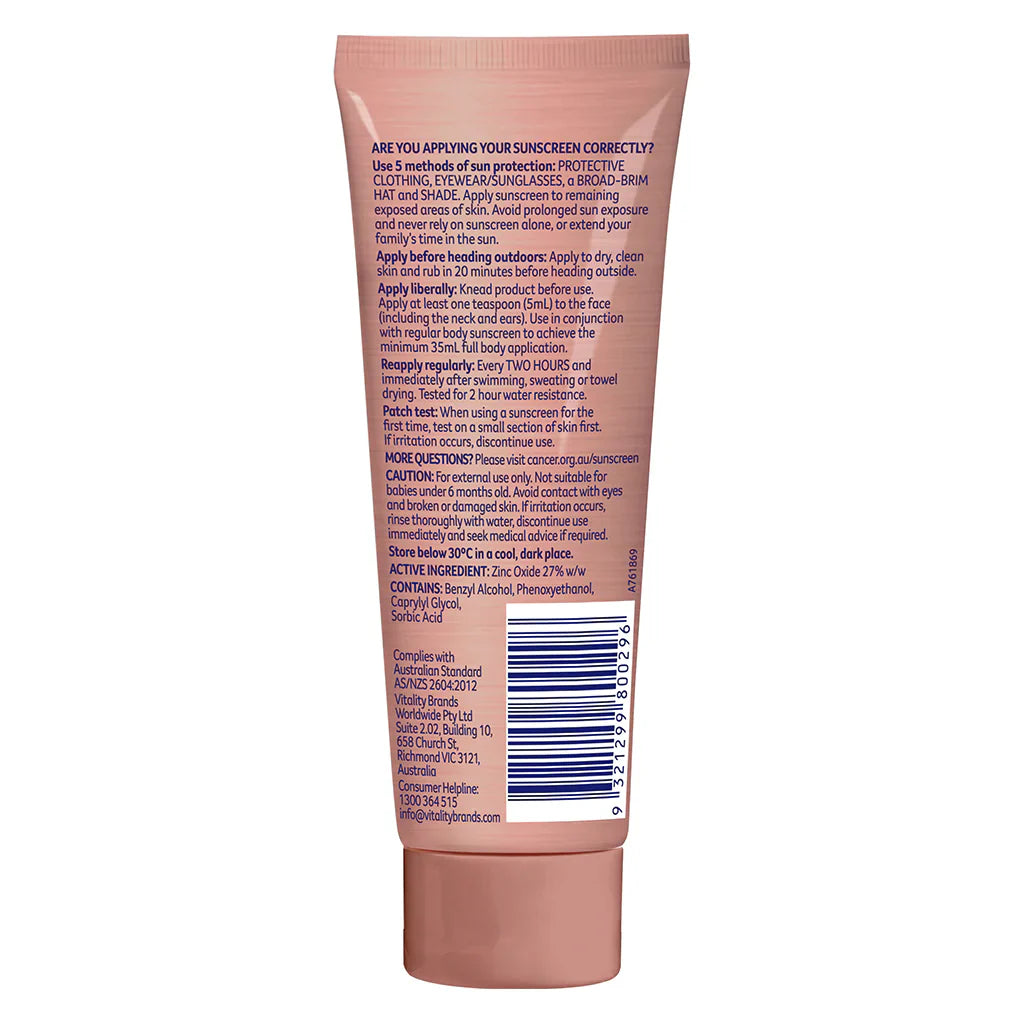 Cancer Council Mineral Zinc Oxide Face Day Wear SPF50 CC Medium Tint Cream 50g