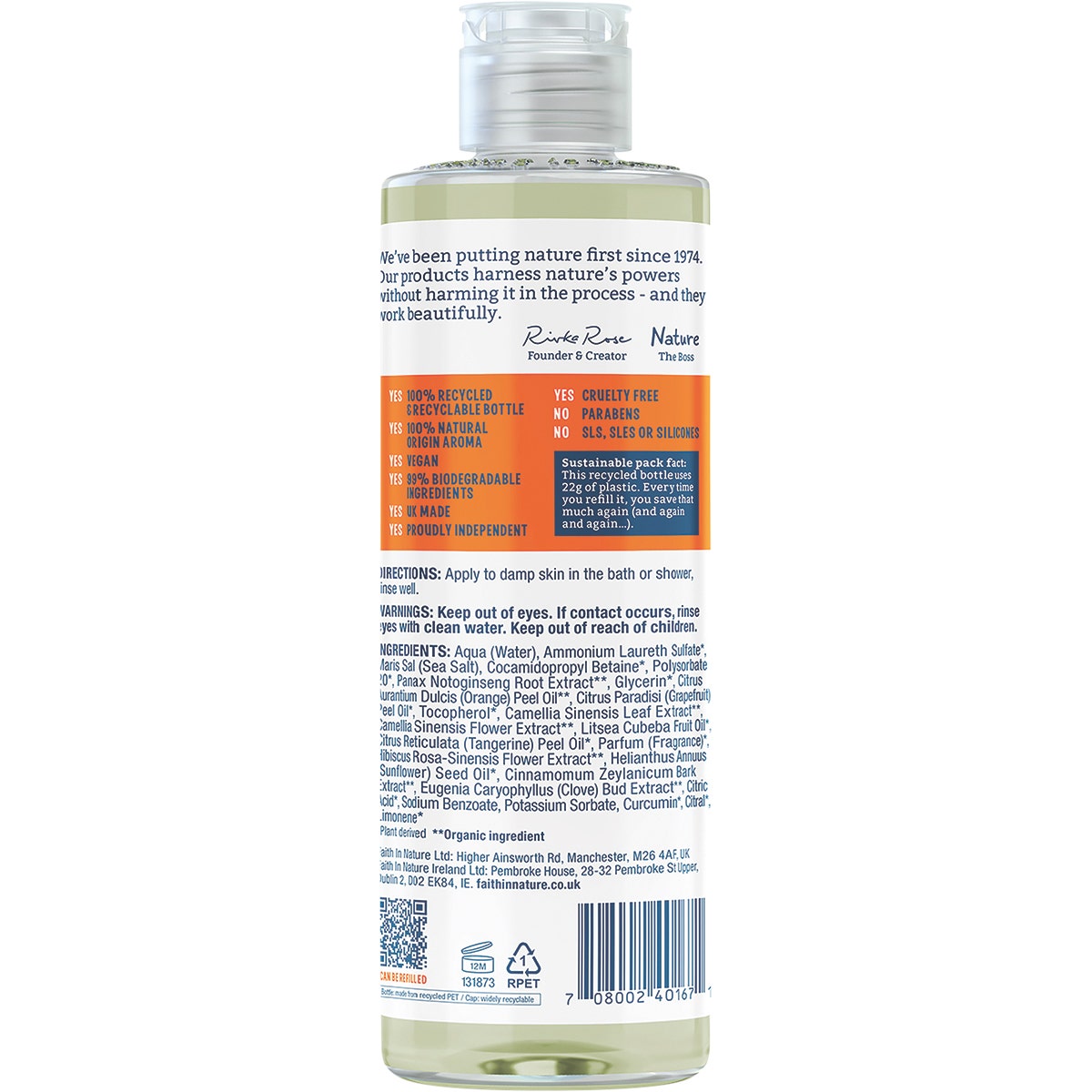 FAITH IN NATURE Body Wash Invigorating Grapefruit & Orange 400ml