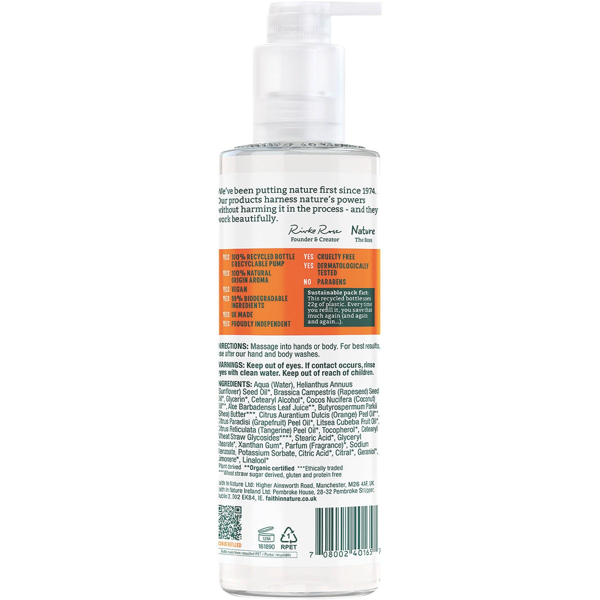 FAITH IN NATURE Hand & Body Lotion Invigorating Grapefruit & Orange 400ml