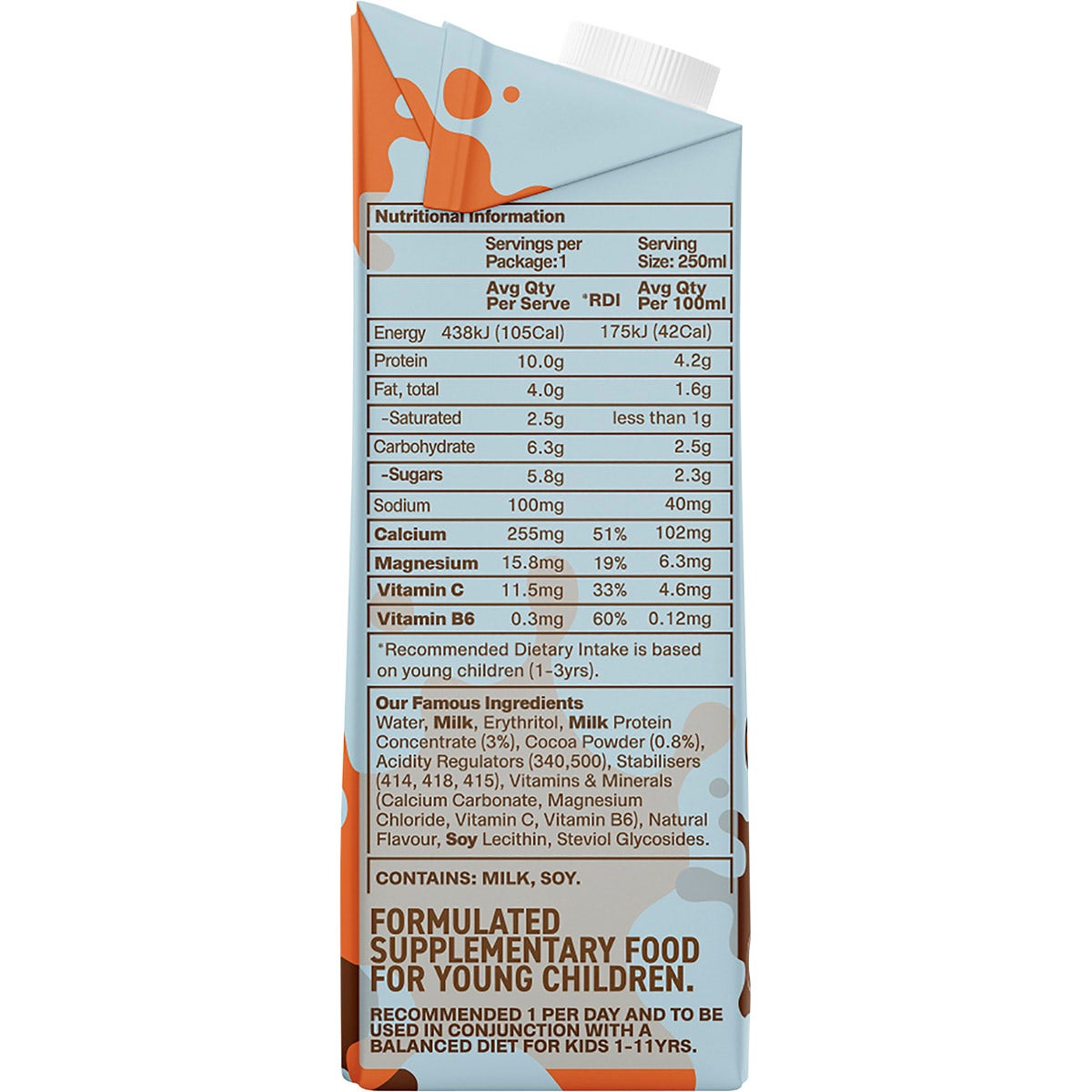 Famous Kids Protein Shake Chocolate 12x250ml