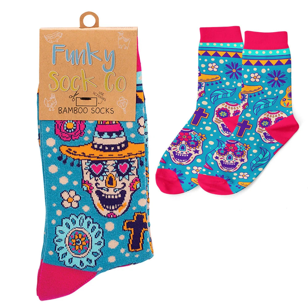 FUNKY SOCK CO Bamboo Socks Day Of The Dead 1