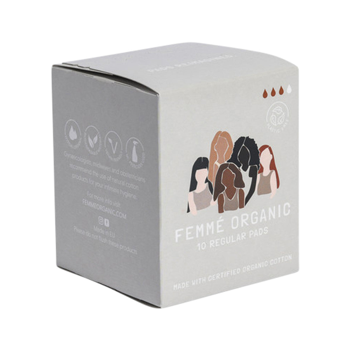 Femme Organic Organic Cotton Pads Regular x 10 Pack