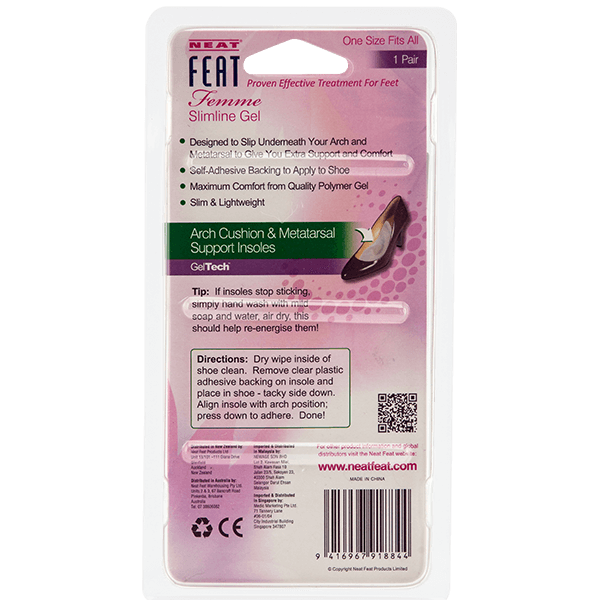 Neat Feat Femme Slimline Gel Arch Cushion & Metatarsal Insoles