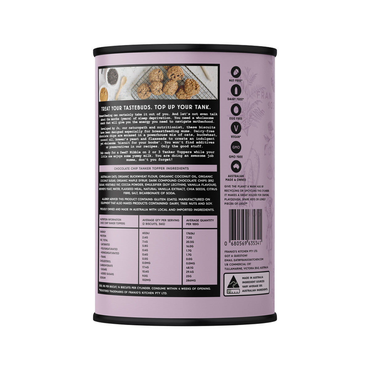 Franjo's Kitchen Lactation Biscuits Choc Chip 200g