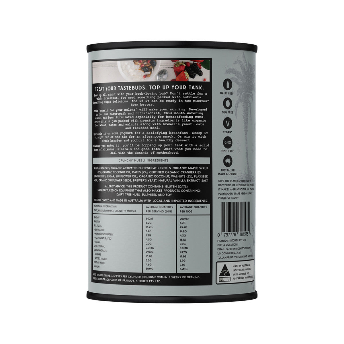 Franjo's Kitchen Lactation Muesli Date&Walnut 360g