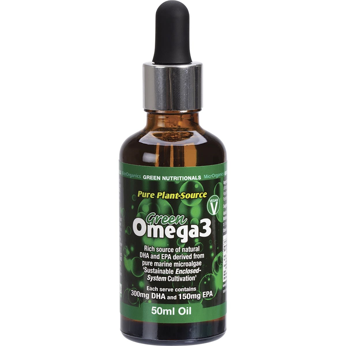 GREEN NUTRITIONALS Green Omega3 Vegan Drops (300mg DHA+150mg EPA) 50ml