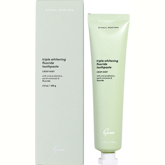 GEM Toothpaste Triple Whitening Fluoride Crisp Mint 100g