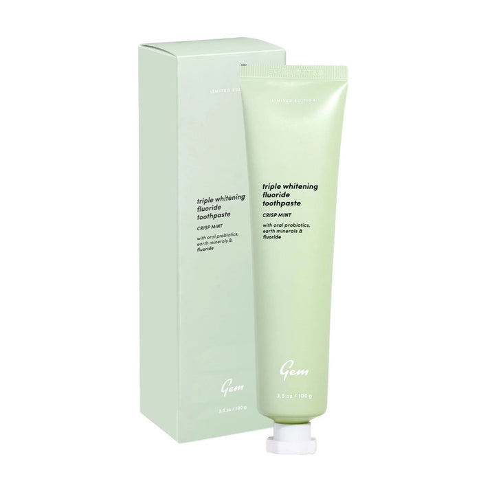 GEM Toothpaste Triple Whitening Fluoride Crisp Mint 100g