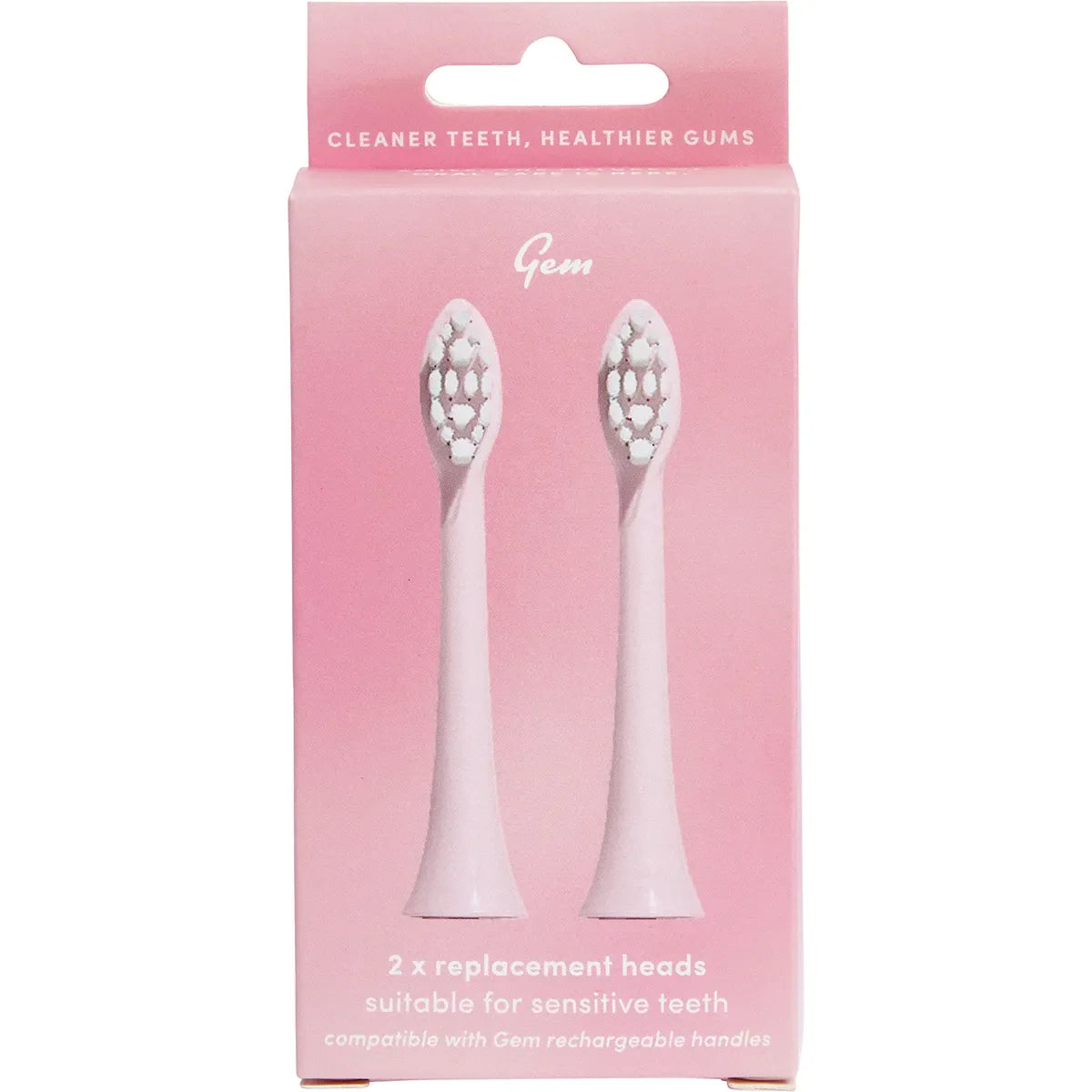 GEM Electric Toothbrush Replacement Heads Coconut 2pk