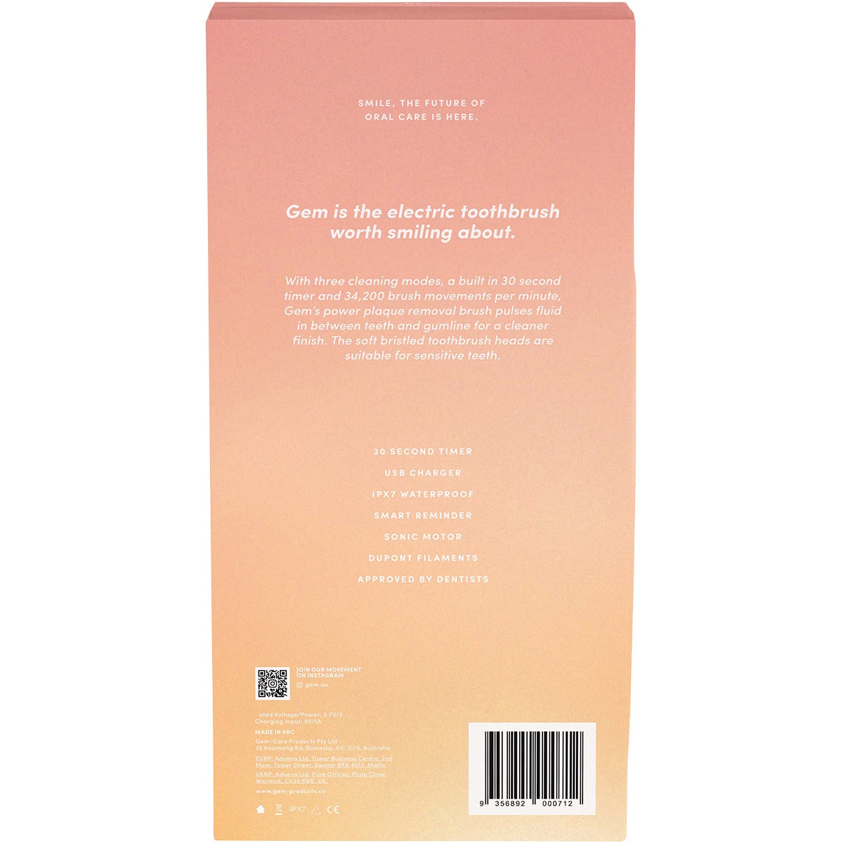 GEM Electric Toothbrush Watermelon 1