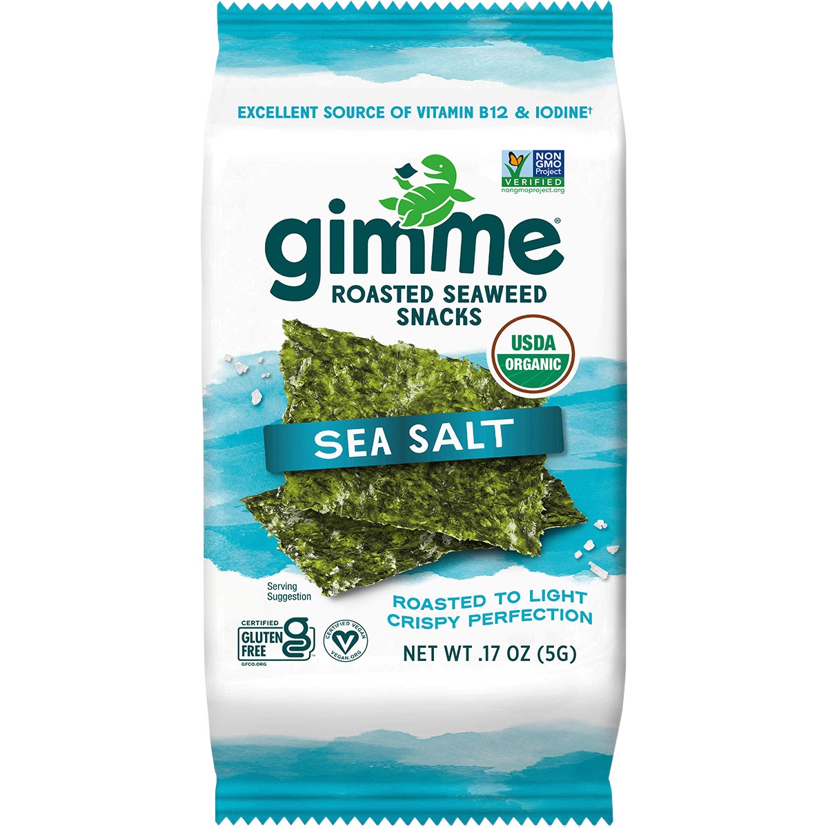 GIMME Roasted Seaweed Snacks Sea Salt - 6 Pack 6x5g