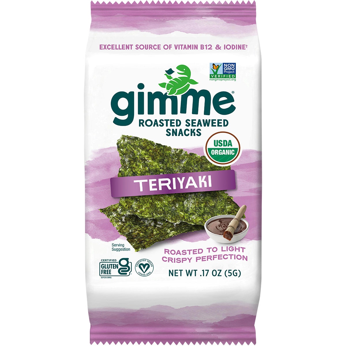 GIMME Roasted Seaweed Snacks Teriyaki - 6 Pack 6x5g