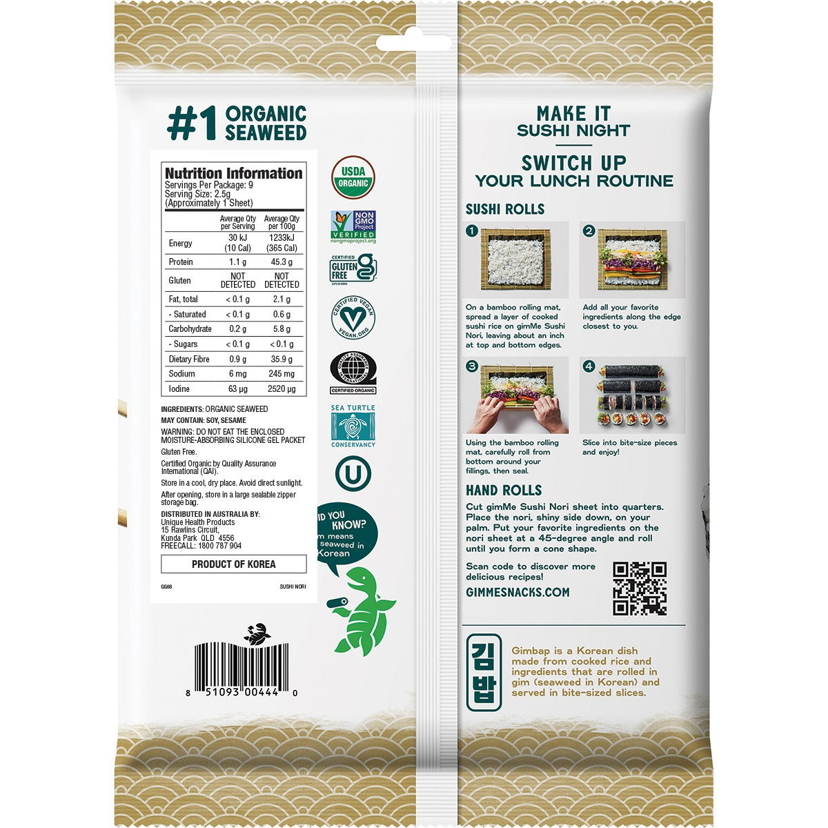 GIMME Roasted Seaweed Sushi Nori (9 Sheets) 23g