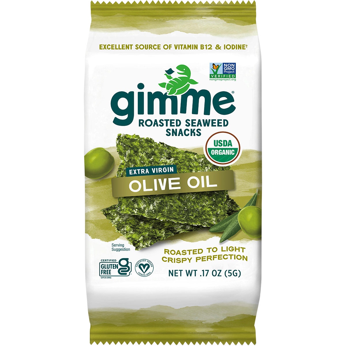 GIMME Roasted Seaweed Snacks Olive Oil - 6 Pack 6x5g