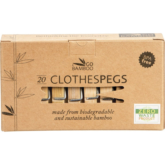GO BAMBOO Clothes Pegs Biodegradable Bamboo 20