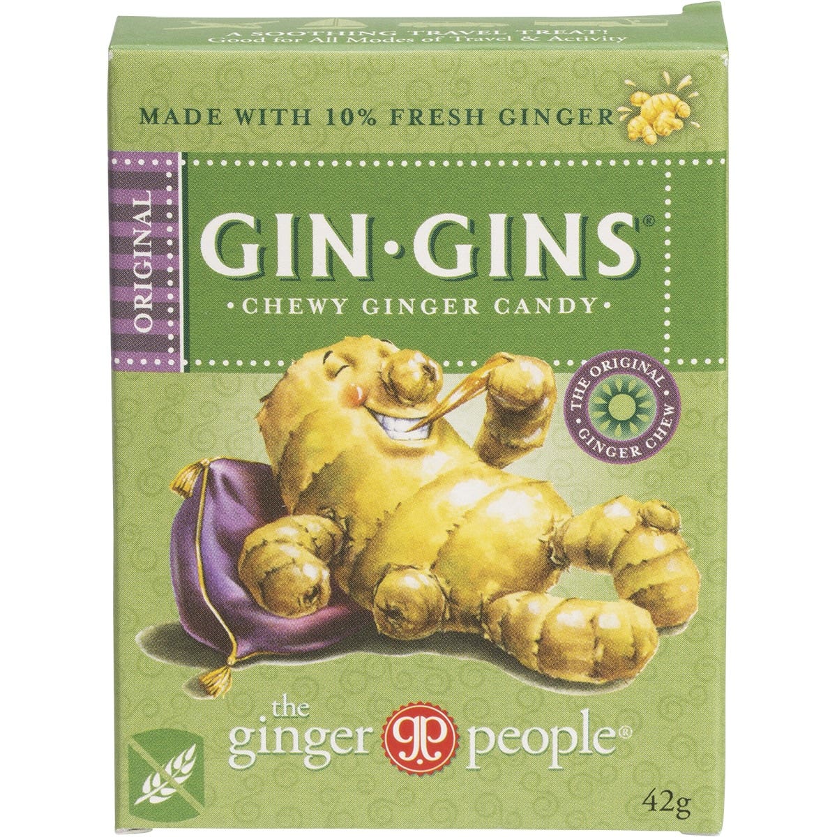 THE GINGER PEOPLE Gin Gins Ginger Candy Chewy Original 12x42g