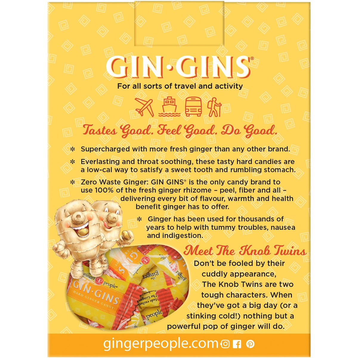 THE GINGER PEOPLE Gin Gins Ginger Candy Hard - Double Strength 84g