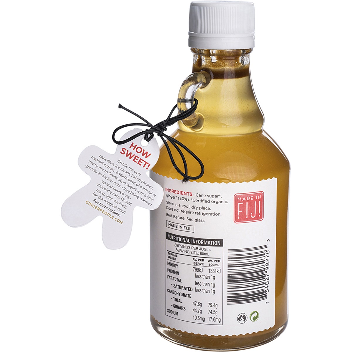 THE GINGER PEOPLE Fiji Ginger Syrup Organic  237ml