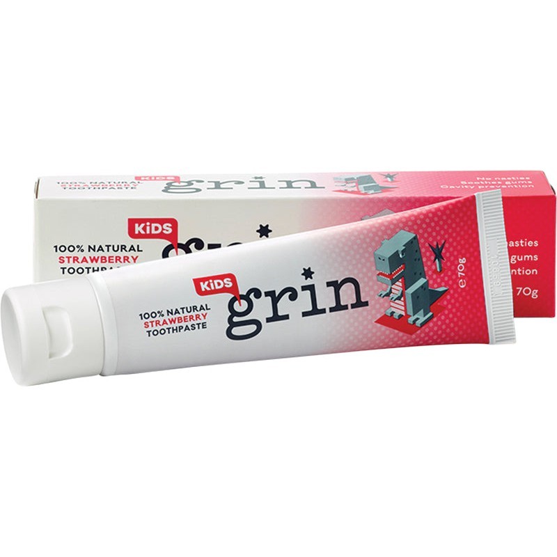 Grin Natural Strawberry Kid's Toothpaste (Fluoride Free) 70g