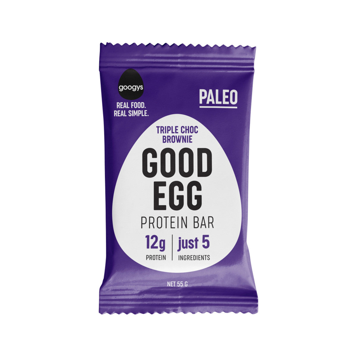 Googys Good Egg Protein Bar Triple Choc Brownie 55g(Pack of 12)