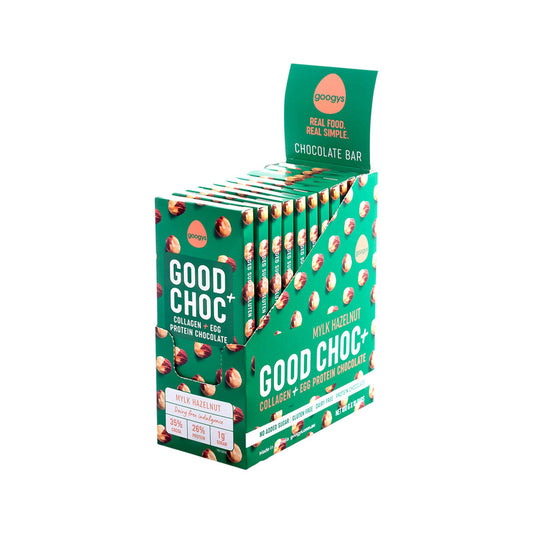Googys Good + Choc Collagen + Egg Protein Chocolate Mylk Hazelnut 100g(Pack of 10)