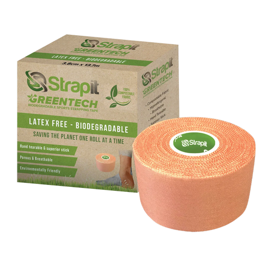 Greentech Strapit 2.0 Sports Strapping Tape - 38mm x 13.7M Biodegradable/Latex free