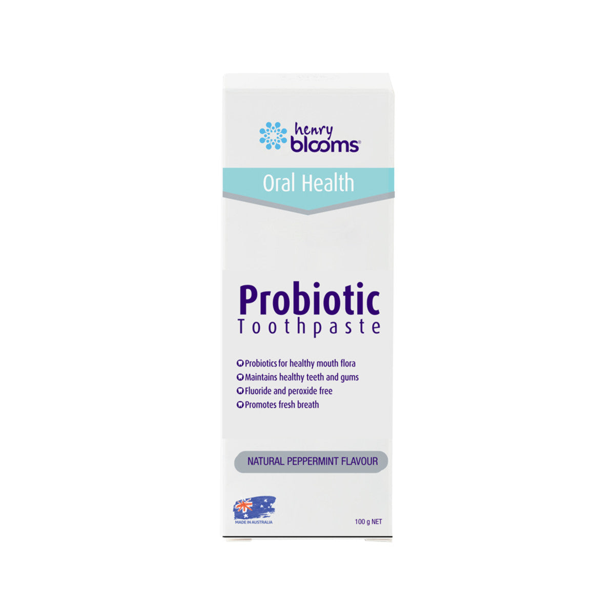 Henry Blooms Oral Health Probiotic Toothpaste Peppermint 100g