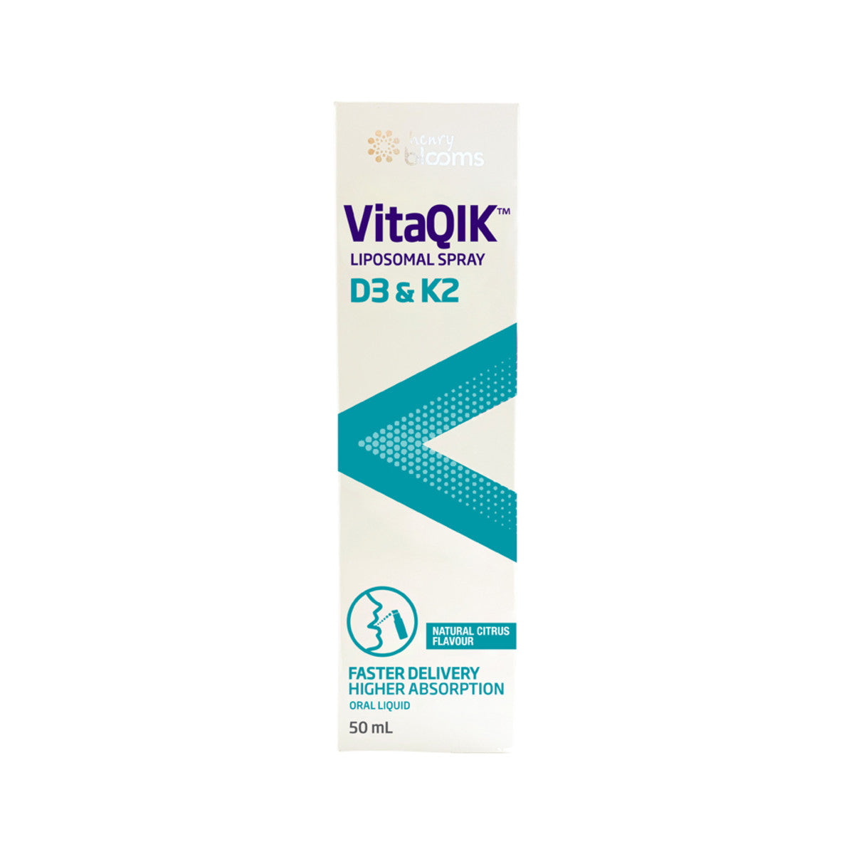 Henry Blooms VitaQIK Liposomal Spray D3 & K2 Oral Liquid 50ml
