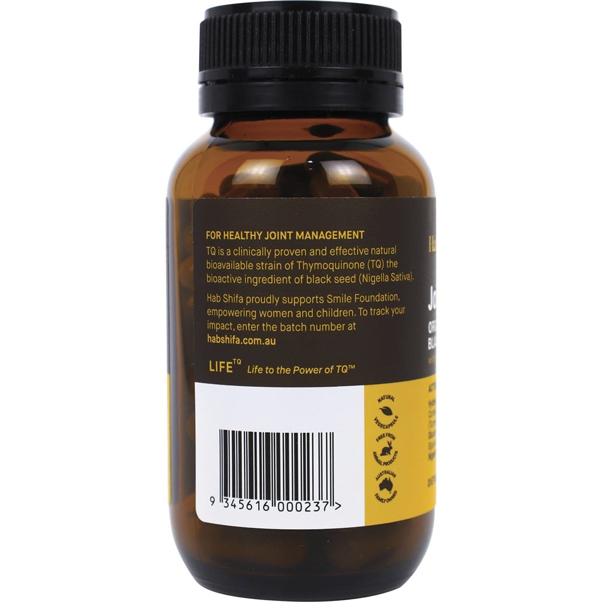 HAB SHIFA JoinTQ+ Organic Black Seed Oil With Glucosamine & Curcumin Vegecaps 60