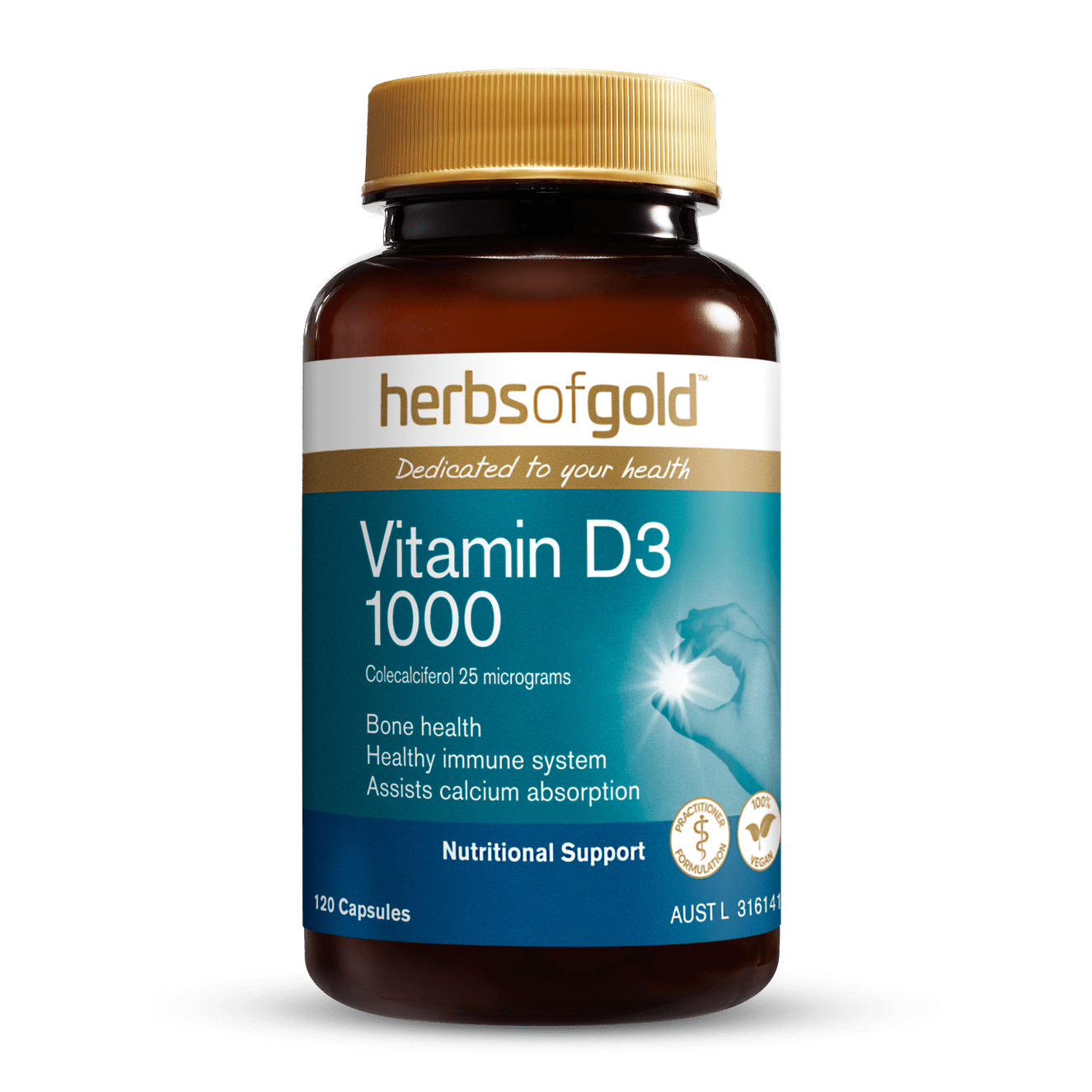 Herbs of Gold Vitamin D3 1000 120c