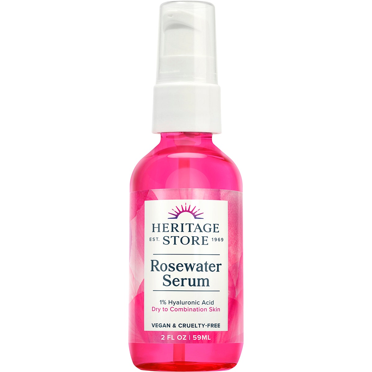 HERITAGE STORE Rosewater Serum 1% Hyaluronic Dry to Combination Skin 59ml